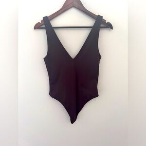 Babaton Chocolate Brown Deep-V Bodysuit
